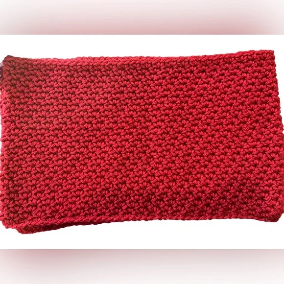 Red Handmade Infinity Scarf - Picture 3 of 3